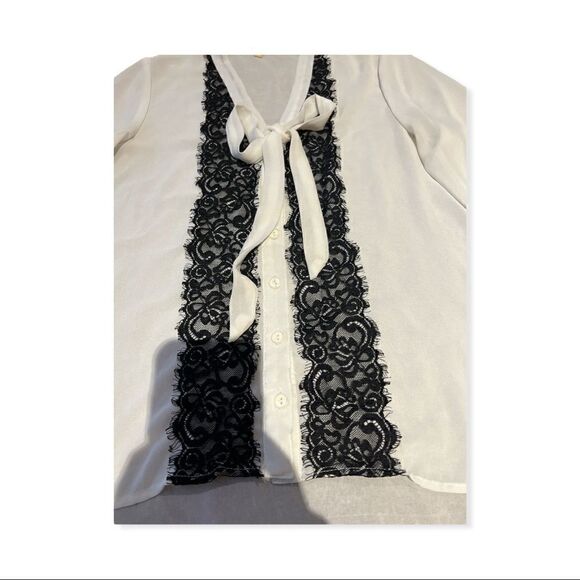 Takara Women’s Black White Blouse Top Size Small - Picture 3 of 8